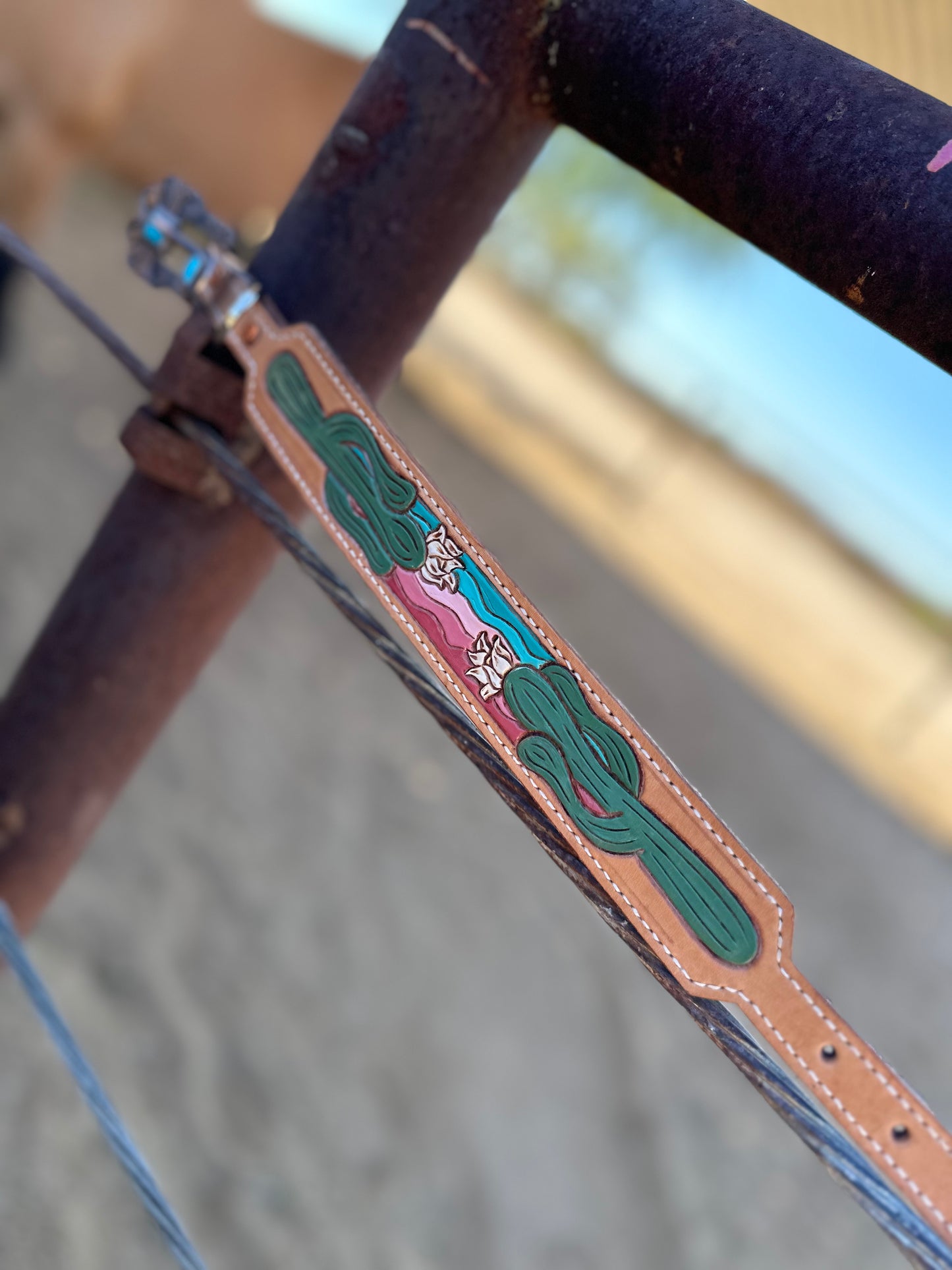 Dog Collar - Tan Groovy Cactus